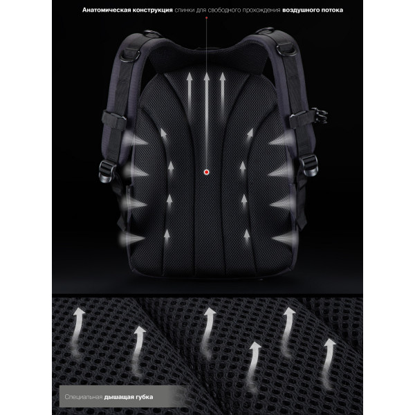 Рюкзак SkyName, молодіжний підлітковий для хлопчика, чорний Рюкзак SkyName, молодіжний підлітковий для хлопчика, чорний