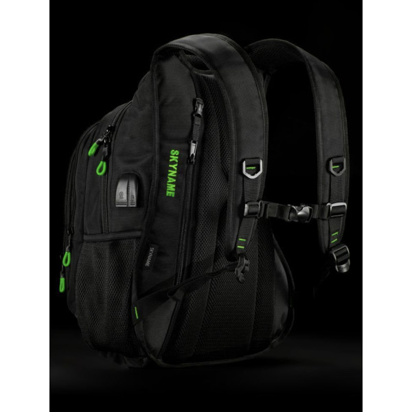 Шкільний рюкзак Winner/SkyName з USB-слотом для підлітків, чорний, 20 л Шкільний рюкзак Winner/SkyName з USB-слотом для підлітків, чорний, 20 л