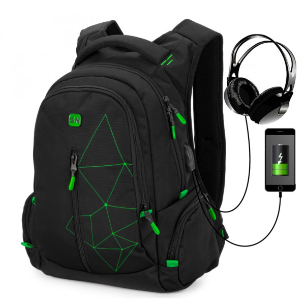 Шкільний рюкзак з USB-слотом для підлітків, зручний та місткий, на 2 відділення Шкільний рюкзак з USB-слотом для підлітків, зручний та місткий, на 2 відділення