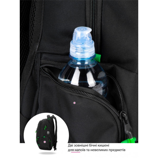 Шкільний рюкзак з USB-слотом для підлітків, зручний та місткий, на 2 відділення Шкільний рюкзак з USB-слотом для підлітків, зручний та місткий, на 2 відділення