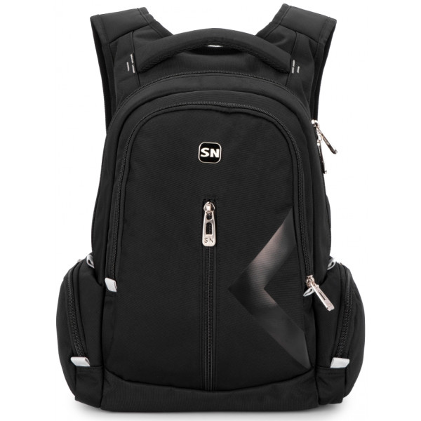 Шкільний рюкзак з USB-слотом для підлітків, зручний та місткий, на 2 відділення, чорний Шкільний рюкзак з USB-слотом для підлітків, зручний та місткий, на 2 відділення, чорний