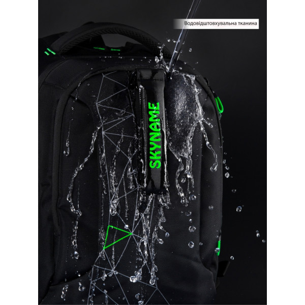 Школьный рюкзак с подростковым USB-слотом, удобный и вместительный, на 2 отделения, черный с зеленым, 22 л Школьный рюкзак с подростковым USB-слотом, удобный и вместительный, на 2 отделения, черный с зеленым, 22 л