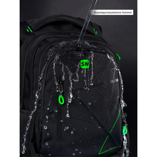 Школьный рюкзак для подростков с USB-слотом, удобный и вместительный, на 3 отделения, черный с оранжевым, 20 л Школьный рюкзак для подростков с USB-слотом, удобный и вместительный, на 3 отделения, черный с оранжевым, 20 л