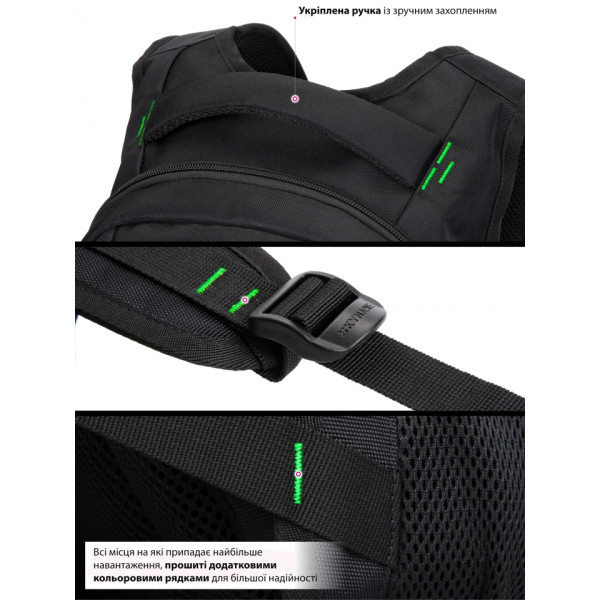 Школьный рюкзак для подростков с USB-слотом, удобный и вместительный, на 3 отделения, черный с оранжевым, 20 л Школьный рюкзак для подростков с USB-слотом, удобный и вместительный, на 3 отделения, черный с оранжевым, 20 л