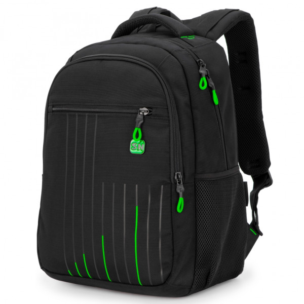 Шкільний рюкзак Sky Name (Winner) для хлопчиків, на 3 відділення, ортопедична спинка, чорний з зеленим Шкільний рюкзак Sky Name (Winner) для хлопчиків, на 3 відділення, ортопедична спинка, чорний з зеленим