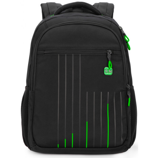 Шкільний рюкзак Sky Name (Winner) для хлопчиків, на 3 відділення, ортопедична спинка, чорний з зеленим Шкільний рюкзак Sky Name (Winner) для хлопчиків, на 3 відділення, ортопедична спинка, чорний з зеленим