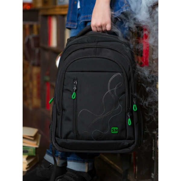 Чорний шкільний рюкзак з USB-слотом для підлітків, водонепроникний, 26 л Чорний шкільний рюкзак з USB-слотом для підлітків, водонепроникний, 26 л