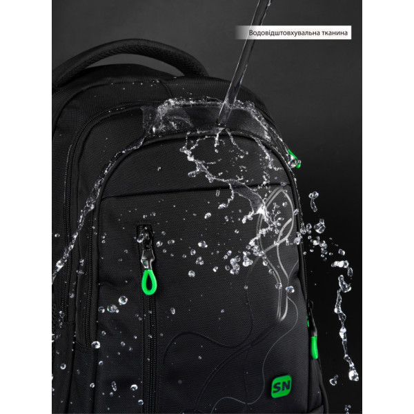 Чорний шкільний рюкзак з USB-слотом для підлітків, водонепроникний, 26 л Чорний шкільний рюкзак з USB-слотом для підлітків, водонепроникний, 26 л