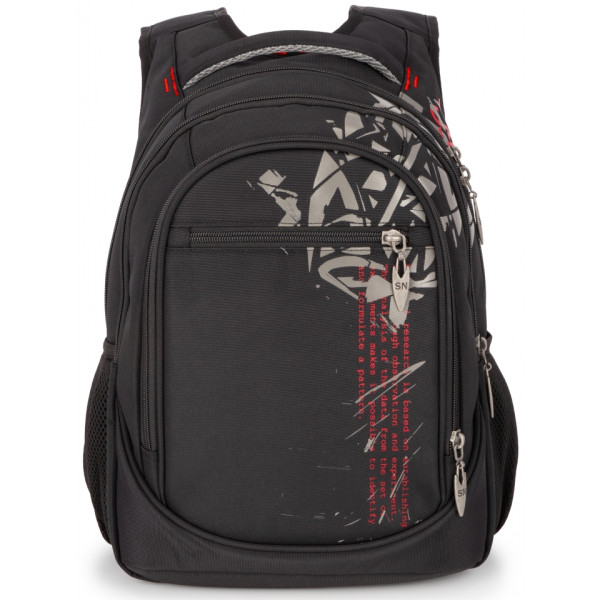 Шкільний рюкзак Sky Name (Winner) для хлопчиків, на 3 відділення, чорний з червоним, водонепроникний Шкільний рюкзак Sky Name (Winner) для хлопчиків, на 3 відділення, чорний з червоним, водонепроникний