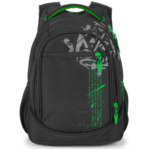 Шкільний рюкзак Sky Name (Winner) для хлопчиків, на 3 відділення, чорний з зеленим, водонепроникний Шкільний рюкзак Sky Name (Winner) для хлопчиків, на 3 відділення, чорний з зеленим, водонепроникний