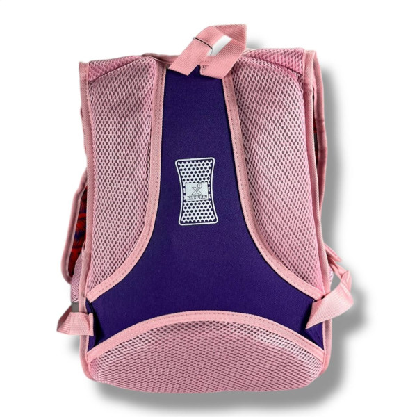 Каркасный школьный рюкзак для девочек с принтом котика, пенал в комплекте, фиолетовый, 22 л Каркасный школьный рюкзак для девочек с принтом котика, пенал в комплекте, фиолетовый, 22 л