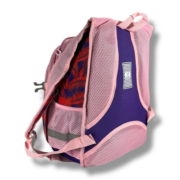 Каркасный школьный рюкзак для девочек с принтом котика, пенал в комплекте, фиолетовый, 22 л Каркасный школьный рюкзак для девочек с принтом котика, пенал в комплекте, фиолетовый, 22 л