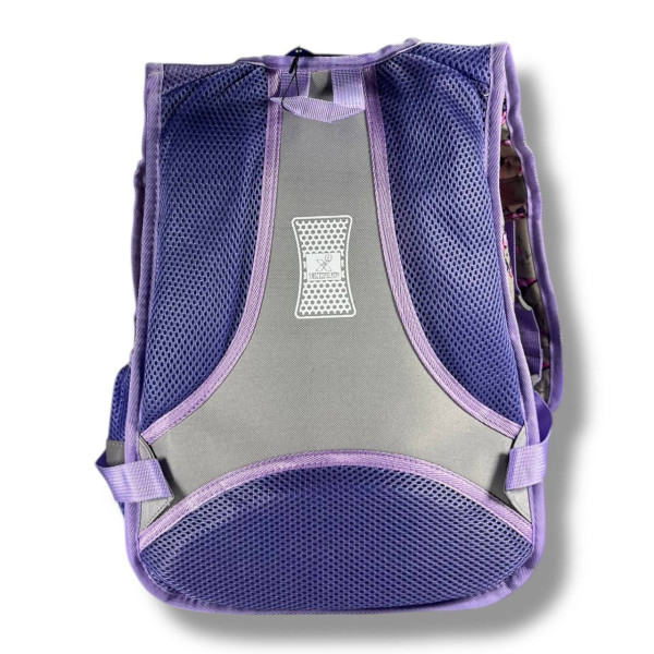 Каркасный школьный рюкзак для девочек с принтом котика, пенал в комплекте, серый, на 3 отделения Каркасный школьный рюкзак для девочек с принтом котика, пенал в комплекте, серый, на 3 отделения