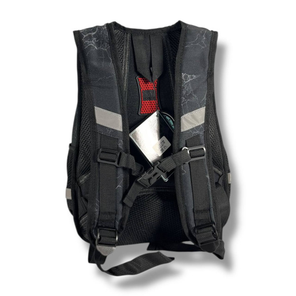 Черный школьный рюкзак для мальчиков с принтом Мячик, водонепроницаемый, пенал в комплекте, на 3 отделения Черный школьный рюкзак для мальчиков с принтом Мячик, водонепроницаемый, пенал в комплекте, на 3 отделения