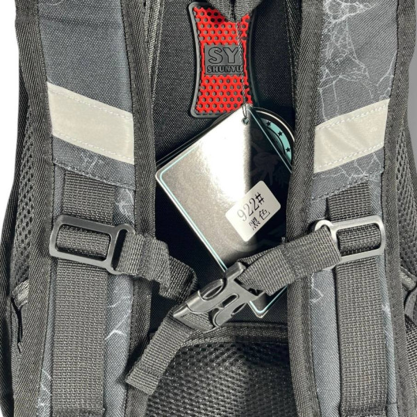 Черный школьный рюкзак для мальчиков с принтом Мячик, водонепроницаемый, пенал в комплекте, на 3 отделения Черный школьный рюкзак для мальчиков с принтом Мячик, водонепроницаемый, пенал в комплекте, на 3 отделения