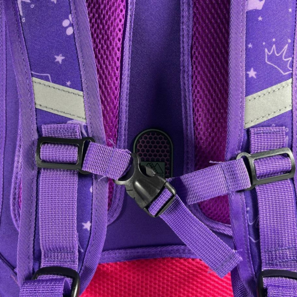 Школьный рюкзак для девочек 6–9 лет с принтом Котик с пеналом в комплекте, фиолетовый Школьный рюкзак для девочек 6–9 лет с принтом Котик с пеналом в комплекте, фиолетовый