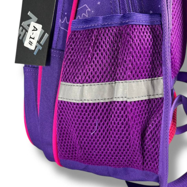 Школьный рюкзак для девочек 6–9 лет с принтом Котик с пеналом в комплекте, фиолетовый Школьный рюкзак для девочек 6–9 лет с принтом Котик с пеналом в комплекте, фиолетовый