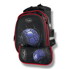 Шкільний рюкзак для хлопчиків 6–9 років, чорний, у комлекті з пеналом, водонепроникний