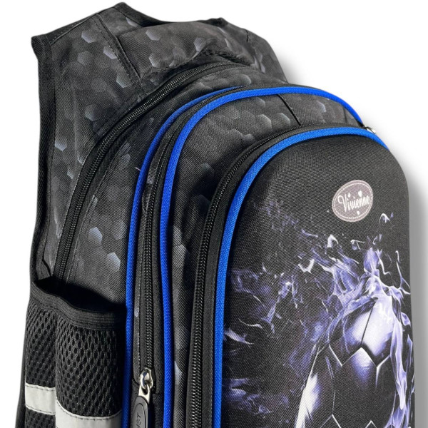 Каркасный школьный рюкзак для мальчиков 6–9 лет с принтом Мячик с пеналом в комплекте Каркасный школьный рюкзак для мальчиков 6–9 лет с принтом Мячик с пеналом в комплекте