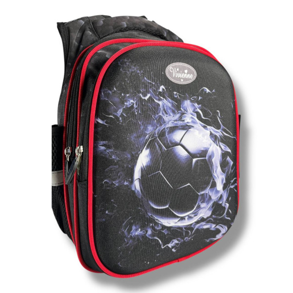 Школьный рюкзак для мальчиков 6–9 лет с принтом Мячик с пеналом в комплекте, черный Школьный рюкзак для мальчиков 6–9 лет с принтом Мячик с пеналом в комплекте, черный