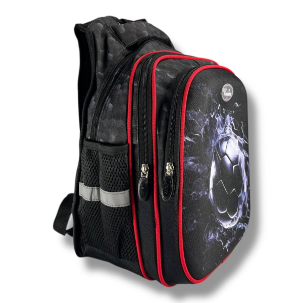 Школьный рюкзак для мальчиков 6–9 лет с принтом Мячик с пеналом в комплекте, черный Школьный рюкзак для мальчиков 6–9 лет с принтом Мячик с пеналом в комплекте, черный