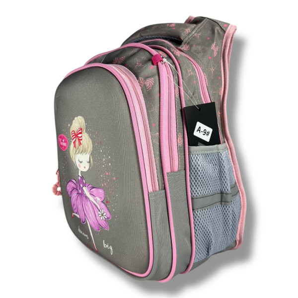 Школьный рюкзак для девочек 6–9 лет с принтом Балерина с пеналом в комплекте, серый Школьный рюкзак для девочек 6–9 лет с принтом Балерина с пеналом в комплекте, серый