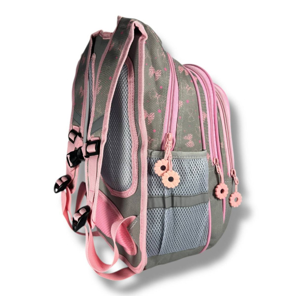 Школьный рюкзак для девочек 6–9 лет с принтом Балерина с пеналом в комплекте, серый Школьный рюкзак для девочек 6–9 лет с принтом Балерина с пеналом в комплекте, серый