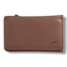 Классический кошелек из натуральной кожи, розовый, на магнитной застежке