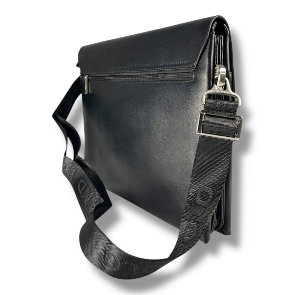 Мужская сумка через плечо из кожзаменителя Polo, черная, на 5 отделений