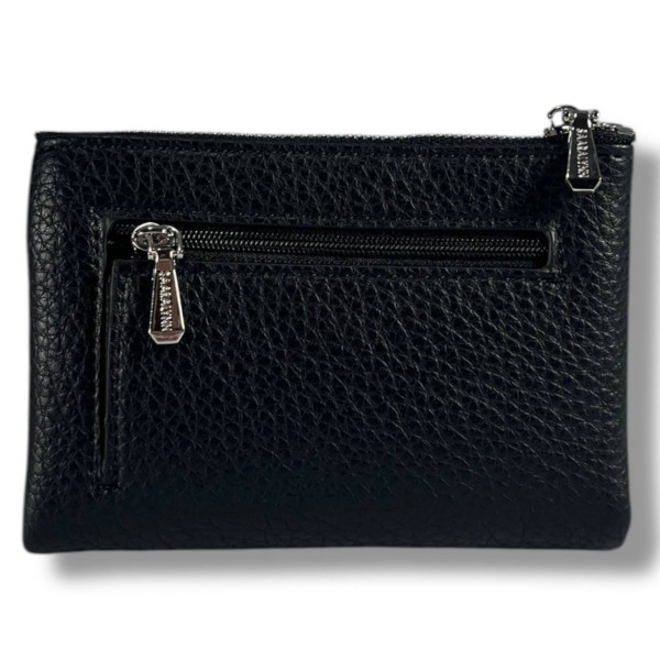 Компактный женский кошелек из качественного кожзаменителя, черный Компактный женский кошелек из качественного кожзаменителя, черный