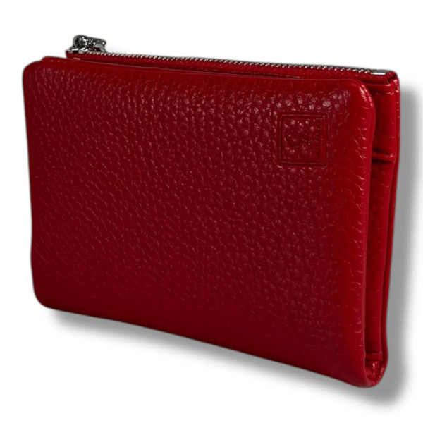 Компактный женский кошелек из качественного кожзаменителя, красный Компактный женский кошелек из качественного кожзаменителя, красный