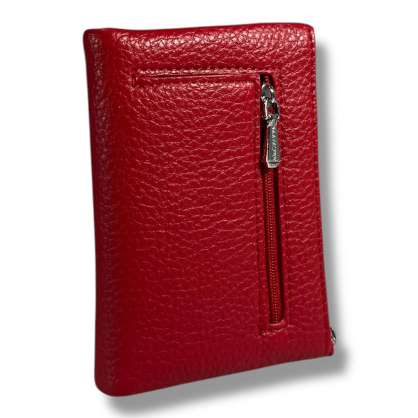 Компактный женский кошелек из качественного кожзаменителя, красный Компактный женский кошелек из качественного кожзаменителя, красный