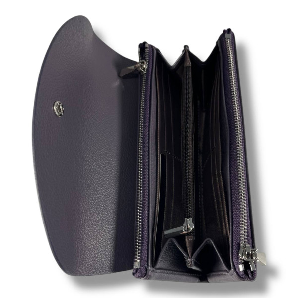 Стильный женский кошелек-клатч, фиолетовый (20×10 см) Стильный женский кошелек-клатч, фиолетовый (20×10 см)