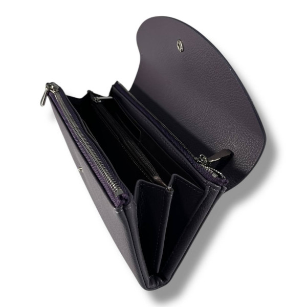 Стильный женский кошелек-клатч, фиолетовый (20×10 см) Стильный женский кошелек-клатч, фиолетовый (20×10 см)