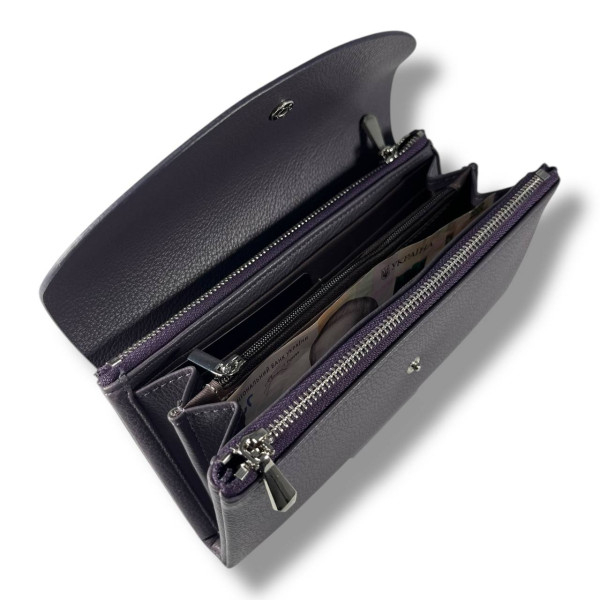 Стильный женский кошелек-клатч, фиолетовый (20×10 см) Стильный женский кошелек-клатч, фиолетовый (20×10 см)