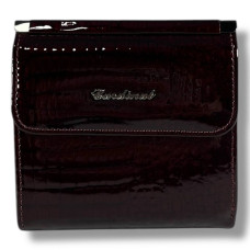 Жіночий гаманець із натуральної лакованої шкіри, місткий та компактний, бордовий