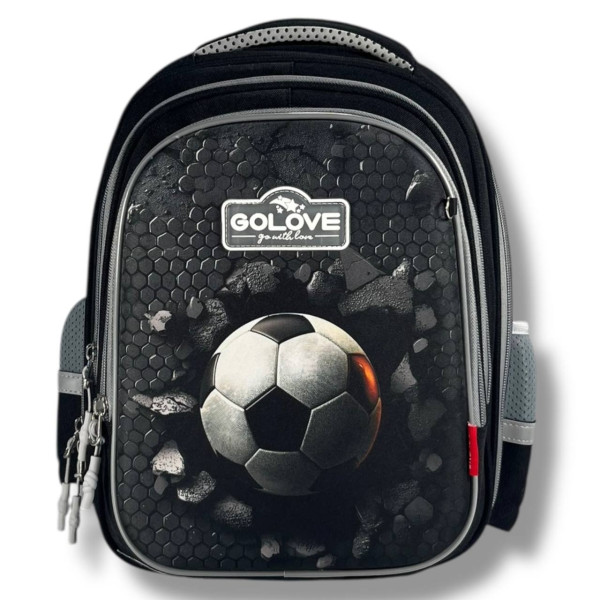 Школьный рюкзак с принтом Мяч для младших классов, вместительный и удобный, 20 л, на 3 отделения Школьный рюкзак с принтом Мяч для младших классов, вместительный и удобный, 20 л, на 3 отделения