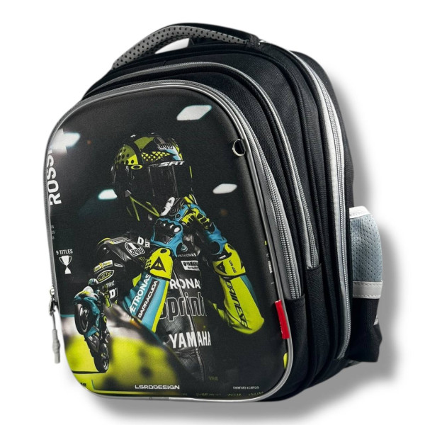 Школьный рюкзак с принтом Мотоциклист для младших классов, вместительный и удобный, 20 л, водонепроницаемый Школьный рюкзак с принтом Мотоциклист для младших классов, вместительный и удобный, 20 л, водонепроницаемый