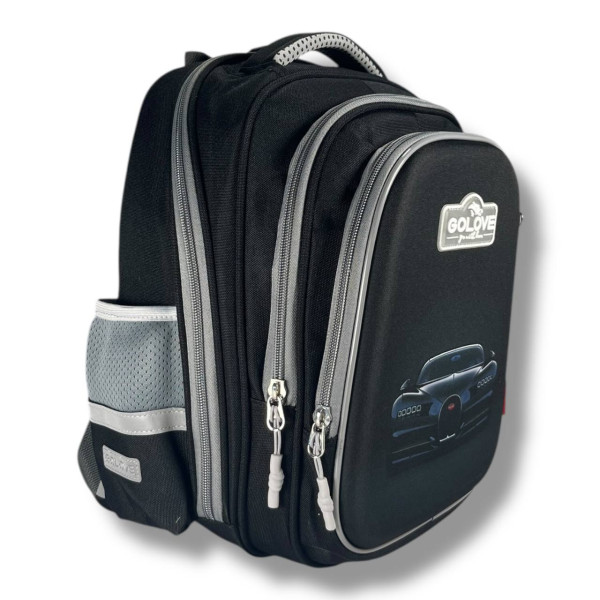 Черный школьный рюкзак с принтом Машинка, водонепроницаемый, 20 л Черный школьный рюкзак с принтом Машинка, водонепроницаемый, 20 л