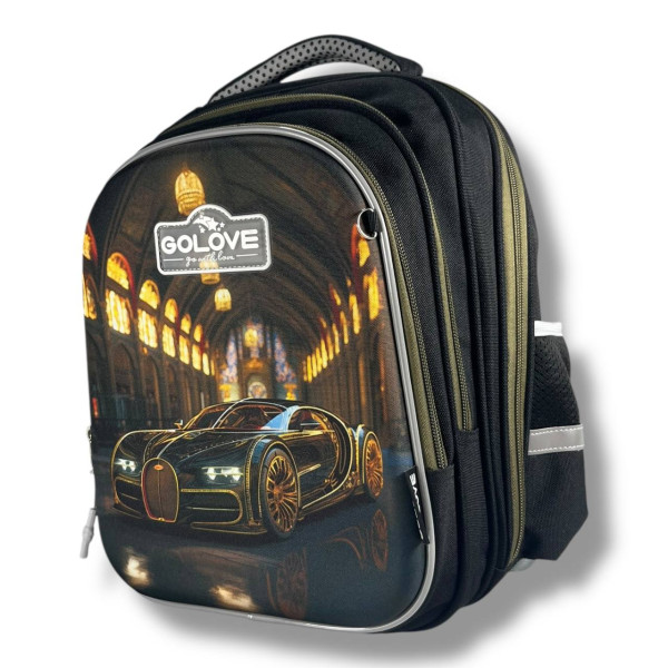 Школьный рюкзак с принтом Машина для младших классов, вместительный и удобный, 20 л Школьный рюкзак с принтом Машина для младших классов, вместительный и удобный, 20 л