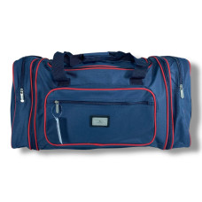 Дорожная сумка с расширением 60-70 см, 80 л, синяя с красным