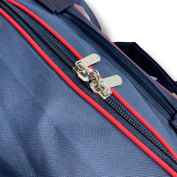 Дорожная сумка с расширением 60-70 см, 80 л, синяя с красным