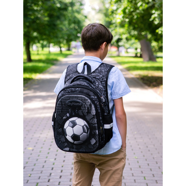 Рюкзак для мальчика младших классов, Sky Name (Winner), черно-серый Рюкзак для мальчика младших классов, Sky Name (Winner), черно-серый