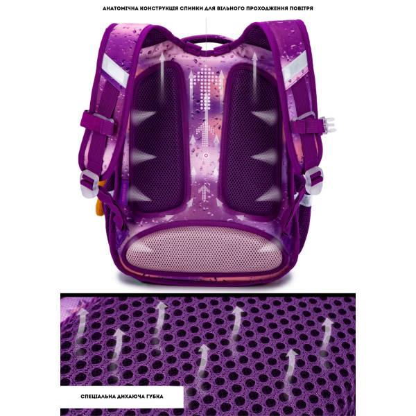 Рюкзак школьный для девочки Sky Name (Winner), розово-фиолетовый Рюкзак школьный для девочки Sky Name (Winner), розово-фиолетовый