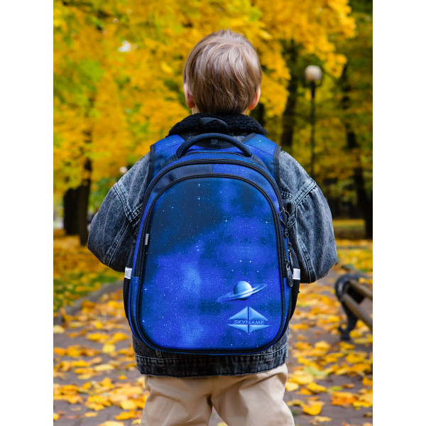 Рюкзак школьный для мальчика, ортопедическая спинка, Sky Name (Winner), черно-синий Рюкзак школьный для мальчика, ортопедическая спинка, Sky Name (Winner), черно-синий