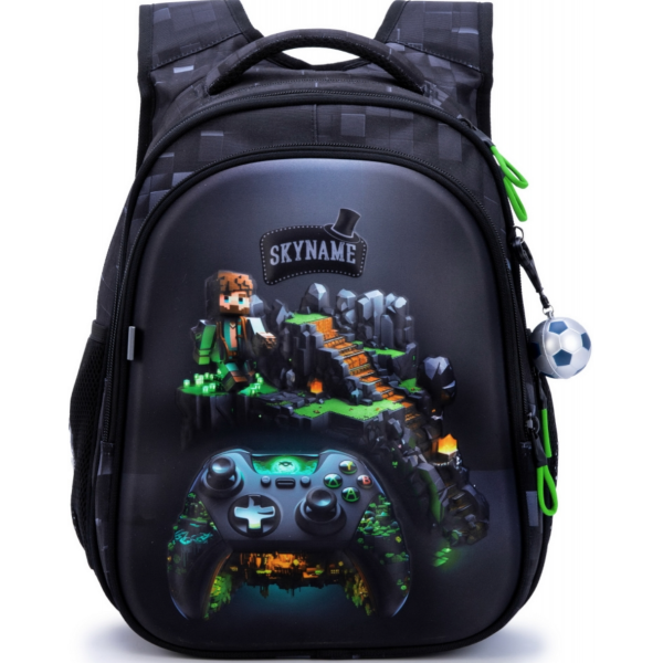 Школьный рюкзак для мальчика черно-серый Майнкрафт