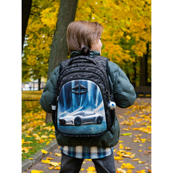 Школьный рюкзак для мальчика, ортопедическая спинка, Sky Name(Winner), черно-серый Школьный рюкзак для мальчика, ортопедическая спинка, Sky Name(Winner), черно-серый