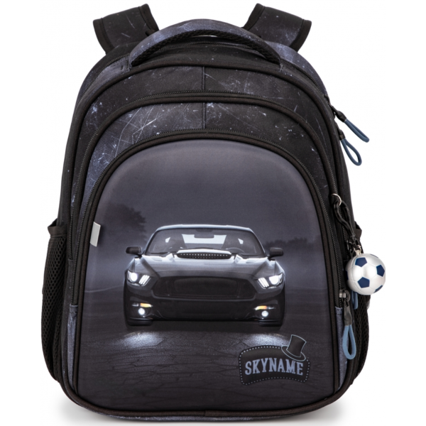 Школьный рюкзак Машина для мальчиков черный с серым Школьный рюкзак Машина для мальчиков черный с серым