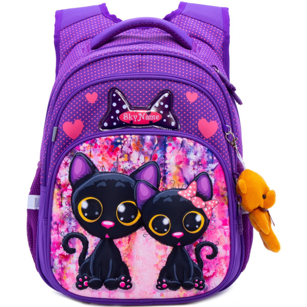 Рюкзак для девочки 1-4 класс, три отдела, органайзер Winner One/Sky Name, фиолетовый Рюкзак для девочки 1-4 класс, три отдела, органайзер Winner One/Sky Name, фиолетовый