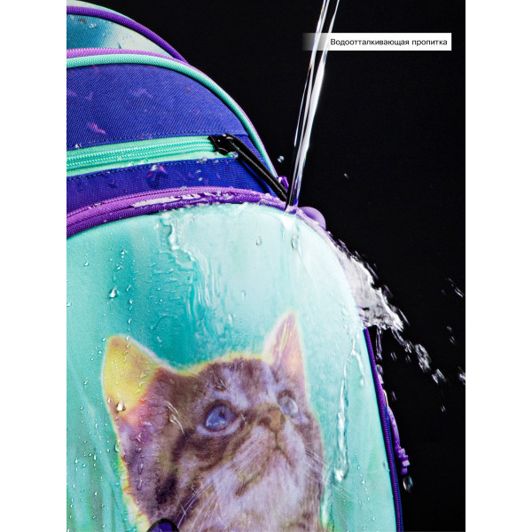 Школьный рюкзак для девочки, 1-4 класс, ортопедическая спинка, бирюзовый